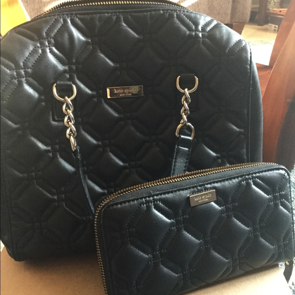 Kate Spade quilted bag and matching wallet